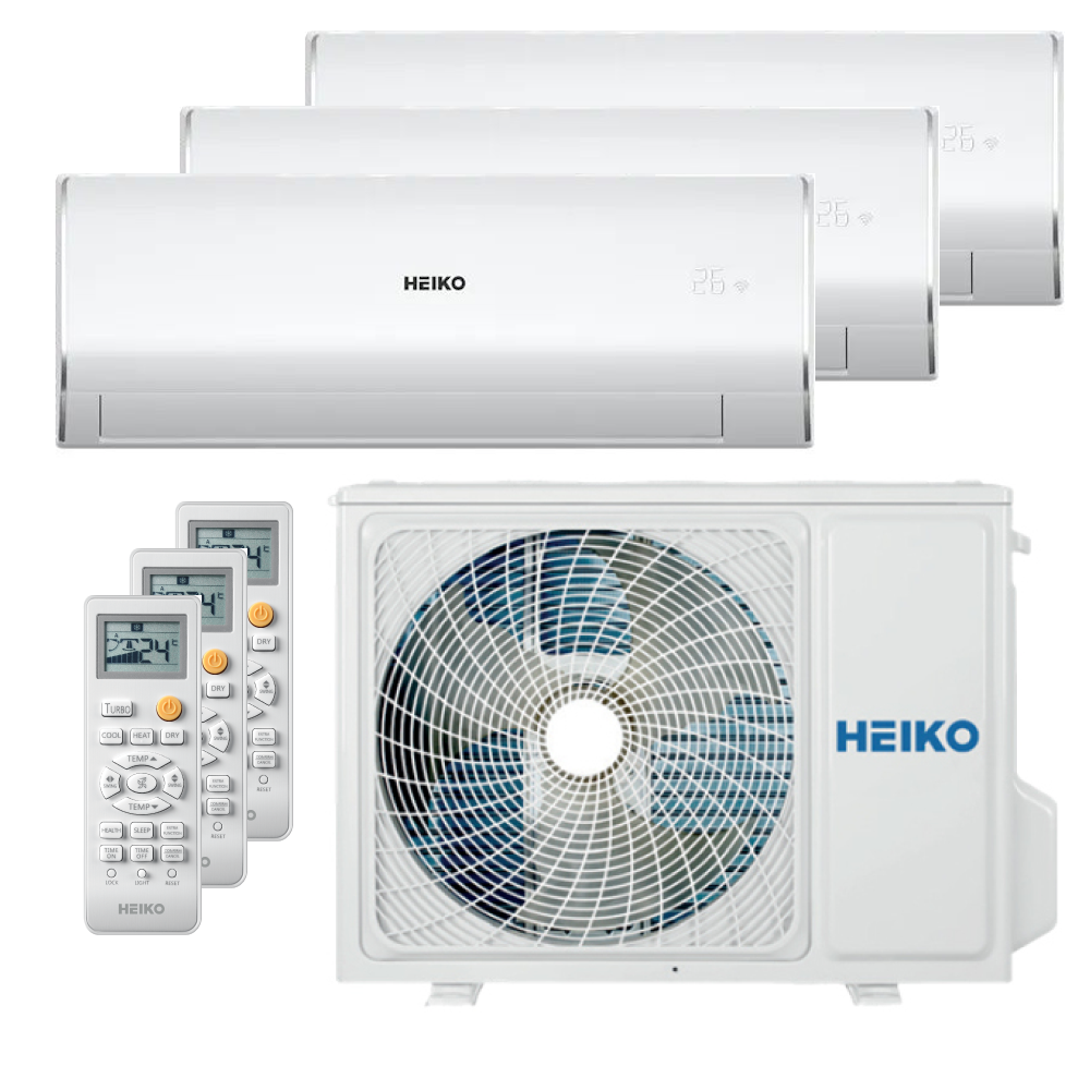 HEIKO ROSA Multi-Split-Klimaanlage Wandgerät 2x2,6 + 1x3,2 kW A++